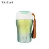 Taza Aislada Taic de Titanio Puro con Popote Luminoso de Doble Capa para Café para Mujeres, Alto Valor Estético, Lujo Ligero, Taza Portátil para Viaje
