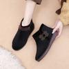 2023 Nuevos Zapatos de tela del Viejo Pekín para mujer, zapatos de algodón de invierno, lana pura, con felpa de algodón, suela de goma térmica antideslizante, estilo étnico