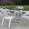 Ventas Directas de Fábrica Mesas y Sillas Metálicas para Exteriores, Sillas de Aleación de Aluminio de Doble Tubo con Cinco Tablas, Sillas de la Serie Bar para Suministros de Ocio