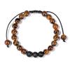 Pulsera Tejida de Lapis Lázuli y Ojo de Tigre Amarillo Natural para Hombre de Venta Caliente Transfronteriza Pulsera Ajustable Estilo Casual Pulsera para Hombre