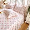 Modelo Nuevo 2026 Juego de Tres Piezas de Falda de Cama 100% Algodón, Estilo Cubre Cama de una Pieza, Sábana de Cama de Algodón Puro con Falda, Borde de Encaje, Cubierta de Falda de Cama Estilo Coreano