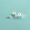 S925 Sterling Silver Plain Silver Seiko Square Contas Separadas Quadradas Soltas Bead Acessórios DIY Pérola Pulseira Colar Pingente