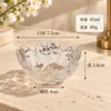 Creativos platitos transparentes de vidrio con forma de pétalo, ideales para servir té, bocadillos, frutas secas y postres; cuencos para mojar y cuencos para fruta con borde dorado para uso doméstico y comedores de hotel