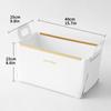 Caja de almacenamiento de escritorio de cuero, caja de cosméticos para el cuidado de la piel, caja coleccionable, cesta plegable de PU para guardar ropa, juguetes y libros.