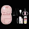 Bonita mini caja de costura multifuncional, portátil, para el hogar, para dormitorio de estudiantes, bolsa de costura hecha a mano multicolor, caja de costura