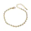 Pulsera de Mano Personalizada con Circonita Microincrustada Bañada en Oro Real para Mujer, Pulsera de Círculo con Diseño de Nicho, Pulsera Estilo Commuter al por Mayor