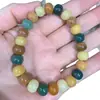 Pulseira de Jade Seda Dourada de Xinjiang, Contas de Jade Abóbora Multicoloridas, Pulseira de Jade Natural do Deserto de Gobi para Mulheres, Modelo de Transmissão ao Vivo