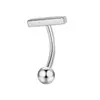 Piercing de umbigo de aço inoxidável transfronteiriço em forma de T reto novo estilo prego de umbigo requintado simples fivela de umbigo europeia e americana em estoque