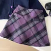 Nuevo Conjunto de Punto para Niñas de Primavera y Otoño: Conjunto de Dos Piezas de Cárdigan de Punto Estilo Coreano y Falda a Cuadros, Dropshipping de Comercio Exterior