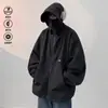 Ropa con capucha para protección solar para deportes al aire libre estilo cityboy japonés para hombre, verano, seda de hielo, fina, holgada, versátil, chaqueta con cremallera