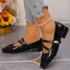 Zapatos Mary Jane Cuadrados de Estilo Retro para Mujer, Nuevo Modelo 2026, Correa Doble Hebilla, Tacón Grueso, Suela Suave, Zapatos Casuales de Cuero