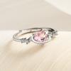 Barbie Pink Diamond lindo anel feminino leve luxo nicho design versátil alta qualidade doce namoradas estudante anel dedo indicador