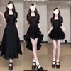 Diseño de Estilo Francés, Elegante Vestido Cuadrado con Cordones, Vestido Largo Rojo de Verano de Color Sólido Nuevo, Vestido Adelgazante que Ajusta la Cintura