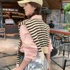 Chal Pequeño Rayado Versátil Estilo Coreano para Mujer Verano Habitación con Aire Acondicionado Fino Pequeño Artículo Versátil Camisa de Moda Exterior Bufanda
