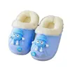 Chinelos infantis de algodão removíveis e laváveis, novo estilo para meninos e meninas, chinelos de inverno para casa, forrados com fleece para aquecimento, impermeáveis