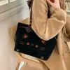 Bolsa de Camurça com Alto Apelo Estético, Bolsa Tote Gatinho Fofo, Bolsa de Mão de Grande Capacidade, Bolsa de Ombro, Bolsa para o Dia a Dia, Bolsa Feminina Vintage
