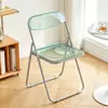 Sillas plegables transparentes al por mayor, sillas de comedor acrílicas, sillas de ocio de moda para té de leche, sillas para fotografía de tiendas de ropa, taburetes de maquillaje