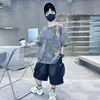 Camiseta de Manga Corta para Niños Atuendo de Verano 2026 Nuevo Estilo Verano Fresco para Niños Mayores Camiseta de Media Manga Moderna Top Holgado