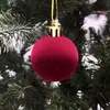 Bolas de decoração de Natal mais vendidas, bolas de plástico pintadas com flocado, enfeites para pendurar na árvore de Natal, suprimentos para decoração de cena