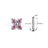Aretes Mini Trébol de Cuatro Hojas de Aleación de Titanio F136 Transfronterizos con Tachuelas de Nariz de Circonita 5A Joyería para Piercings Corporales