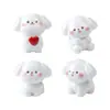 Paisaje en miniatura, adorable figurita de perrito blanco, adorable, decoración DIY para casa de muñecas, accesorios, pequeños adornos para coche o escritorio