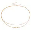 Joyería de Moda Transfronteriza Europea y Americana, Cadena para la Cintura con Doble Capa en Forma de Corazón Simple y Elegante para Mujer, Cinturón Versátil para Vestido
