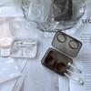 Caja de lentes de contacto estilo ins portátil transparente simple sin tapa de rosca caja para pupilas de belleza al por mayor integrada