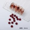 Explosiones manicura vino tinto Camelia de tres pétalos hielo a través caramelo flor de rosa tridimensional pequeño lazo decoración de uñas