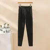 Pantalones Térmicos de Otoño Estilo Nuevo para Mujer, Felpa de Doble Cara, Cálidos, de Cintura Alta, Leggings Ajustados para Otoño e Invierno