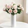 Ramo de rosas artificiales hidratadas para decoración de escenas, arreglo floral, decoración de rosas de alta gama, flores artificiales