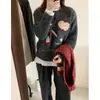 Suéter Longo Fofo Estilo Coreano de Maçã para Mulheres, Novo Outono e Inverno Casual, Rejuvenescedor, Solto, Macio e Sedoso Top de Tricô