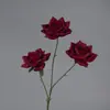 Flor Artificial Rosa Rizada de 3 Cabezas para Esquina Flor Decorativa para el Hogar Flor Guía para Boda Flor para Techo de Salón de Bodas Material