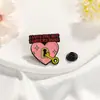 Broche Metálico con Forma de Botella Rosa Pintada Lindo de Dibujos Animados Corazón Creativo Desbloqueo Pareja Insignia de Amor en Inglés