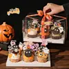 Decoração de Cupcake Monstrinho Halloween 2025 Plug-In Abóbora Engraçada Fantasma Olhos de Biscoito Contas de Açúcar Vestir