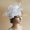 Adorno de Cabeça de Renda Europeu e Americano, Faixa de Cabeça de Pena, Chapéu de Organza, Adorno de Cabeça, Véu Retrô do Jockey Club, Acessório de Cabelo de Flor para Passarela