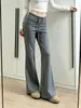 Pantalones deportivos acampanados grises para mujer, nuevo otoño 2026 cintura alta adelgazantes fluidos fitness yoga casual pantalones acampanados