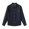 Camisa Jeans Original Vintage Colorida para Homens, Novo Estilo Primavera e Outono 2026, Corte Solto, Tamanho Grande, Jaqueta Camisa Casual de Manga Longa com Gola Reversível