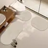Tapete de Chão Antiderrapante em Forma de U para Banheiro, Tapete para Pia de Banheiro, Tapete Macio de Lama de Diatomáceas, Secagem Rápida, Absorvente