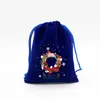 Fornecimento Direto Transfronteiriço Saco de Presente de Doce de Natal de Veludo Azul Pacote de Lanches Saco de Armazenamento Embalagem de Presente de Maçã de Natal