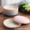 Plato de fruta resistente a las caídas con forma de disco de paja de trigo para el hogar, plato de hueso de plástico al por mayor, plato de hueso redondo para restaurante