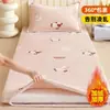 Funda de colchón de terciopelo de leche de invierno, protector de cama, adecuada para dormitorios de estudiantes, funda de colchón tamaño individual, forrada de felpa para abrigar, ropa de cama de invierno