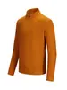 Camiseta de manga longa acetinada com enchimento de ganso, unissex, para outono e inverno, camada interna, moletom masculino de alta elasticidade para atividades ao ar livre, com meia-zíper e gola alta