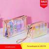 Bolsa de cosméticos Laser Magic Color, grande capacidade, alta cor, TPU transparente, bolsa de armazenamento portátil, tamanho pequeno, bolsa de lavagem multifuncional