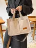 Bolsa de almuerzo portátil para mujer, de pana versátil, bolsa ligera para la compra para niña, bolsa de hombro cruzada para el trabajo