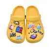 Nuevos dijes para zapatos de goma suave de PVC con temática de matemáticas internacionales, hebillas decorativas desmontables para bolsa de playa DIY