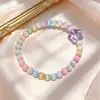 Nuevo brazalete de piedra ojo de gato sintética con diseño de color dopamina, brazalete de cuentas, simple y versátil, adecuado para niñas y mejores amigas