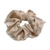 Anillo elegante para el cabello de Corea del Sur, flor pequeña con lentejuelas, borde de malla, crema, satén brillante plisado, anillo grande de intestino grueso, liga para el cabello, flor para el cabello, accesorios para el cabello