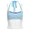 Conjunto de Dos Piezas Transparente de Malla con Tirantes de Verano Nuevo Estilo Europeo y Americano para Mujer, Color Sólido, Cuello Halter