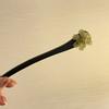 Grampo de Cabelo de Madeira com Flor e Borla Estilo Japonês e Coreano para Verão 2025 para Mulheres, Penteado Coque, Acessório de Cabelo Decorativo Elegante