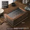 Caja de Almacenamiento de Vidrio para Escritorio con Flor de Begonia Estante de Almacenamiento Juego de Té de Madera Retro Organizador de Artículos Varios Caja de Joyería a Prueba de Polvo con Tapa abatible